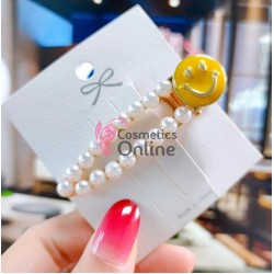 Clema pentru par metalica AGF020NN - Aurie cu perle